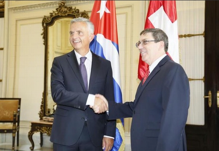 Sostienen conversaciones oficiales cancilleres de Cuba y Suiza