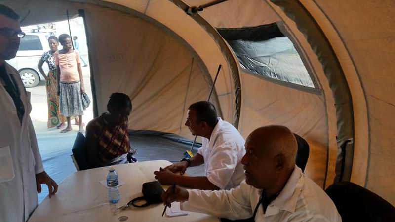 About 4000 patients received attention in the field hospital send to Mozambique.