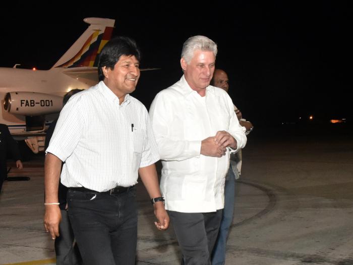 Recibi� D�az-Canel al Presidente Evo Morales