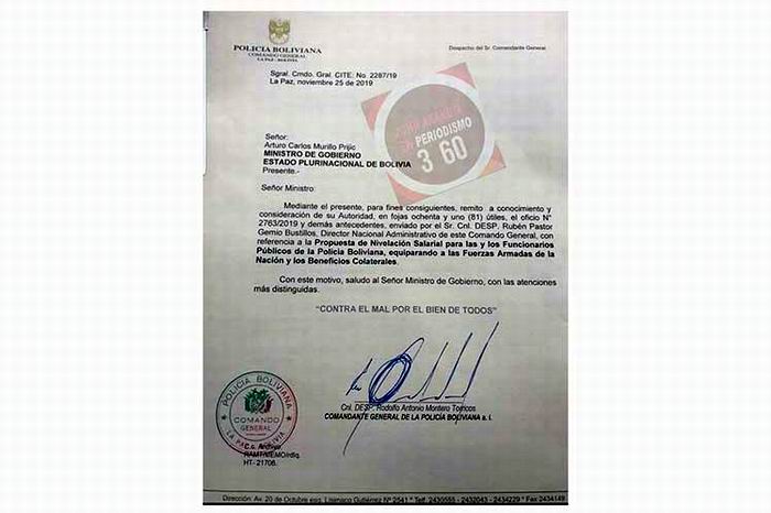 Evo Morales revela la exigencia a la polic�a por dar el Golpe de Estado