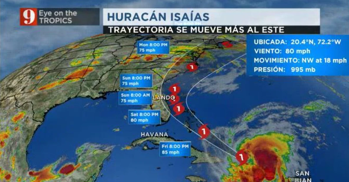 Se convierte en huracán, Isaías 