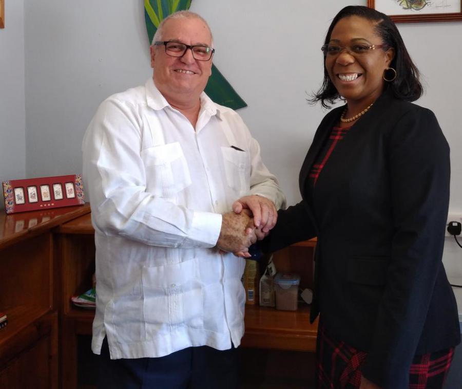 Minister of Dominica receives the Cuban ambassador