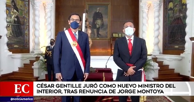 En ese contexto, el presidente designó ayer como ministro del Interior al general retirado César Gentille tras la renuncia de Jorge Montoya