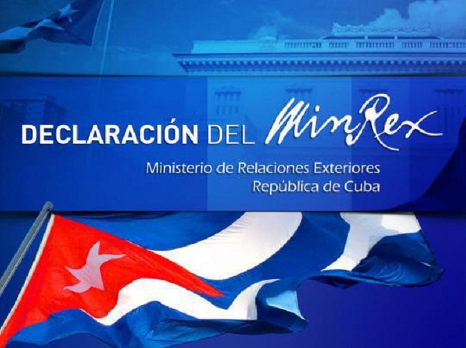 Declaración del Ministerio de Relaciones Exteriores de Cuba Declaración del Ministerio de Relaciones Exteriores de Cuba