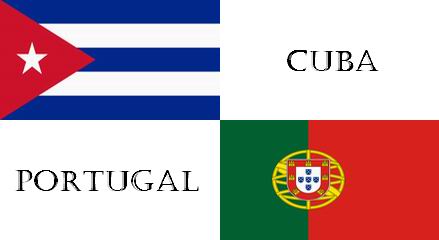 Banderas de Cuba y Portugal