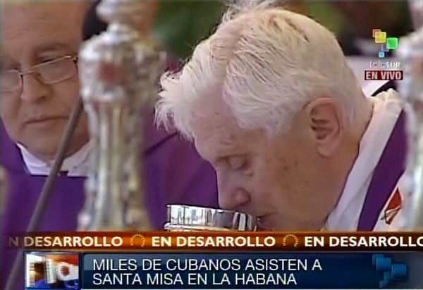 Benedicto XVI oficia Santa Misa en La Habana, Plaza de la Revolución. Foto Radio Rebelde/Telesur