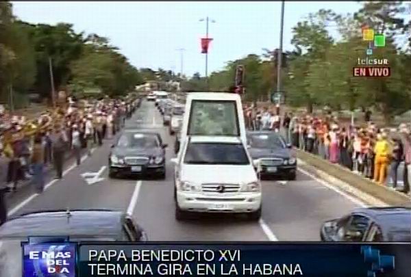 Benedicto XVI concluirá visita a Cuba. El pueblo lo despide