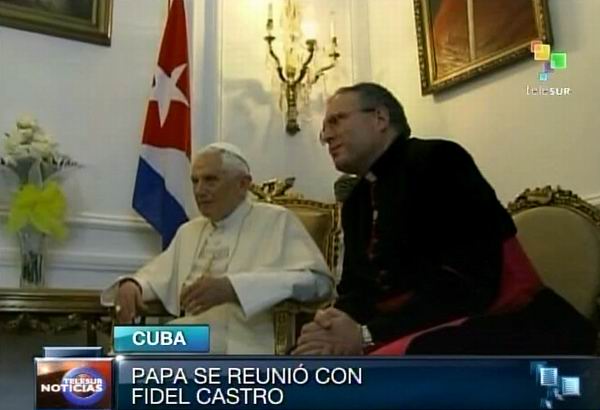 Sostiene Fidel Castro encuentro con Benedicto XVI. Foto: TeleSUR / Radio Rebelde