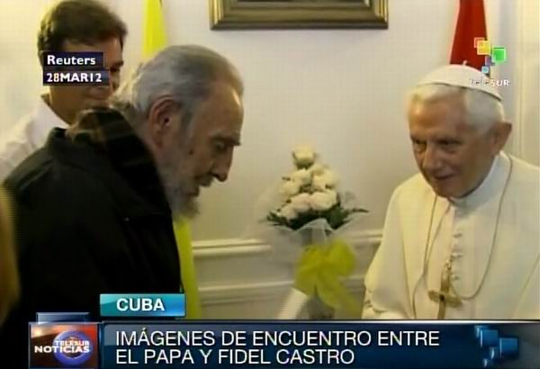 Sostiene Fidel Castro encuentro con Benedicto XVI. Foto: TeleSUR / Radio Rebelde
