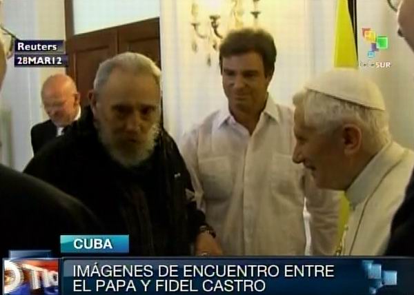 Sostiene Fidel Castro encuentro con Benedicto XVI. Foto: TeleSUR / Radio Rebelde