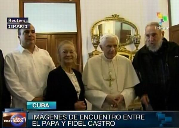 Sostiene Fidel Castro encuentro con Benedicto XVI. Foto: TeleSUR / Radio Rebelde