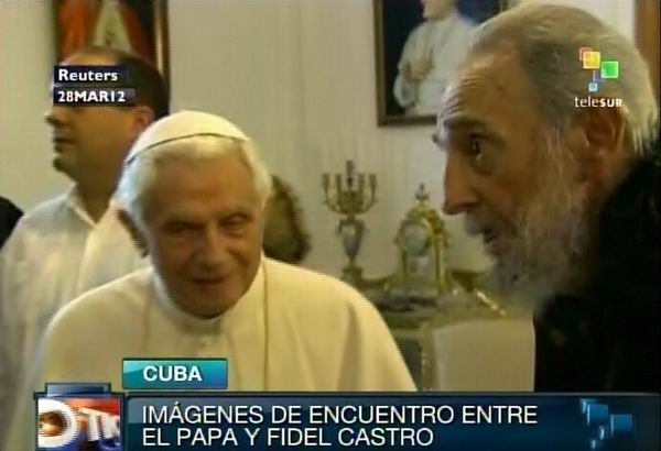 Sostiene Fidel Castro encuentro con Benedicto XVI. Foto: TeleSUR / Radio Rebelde