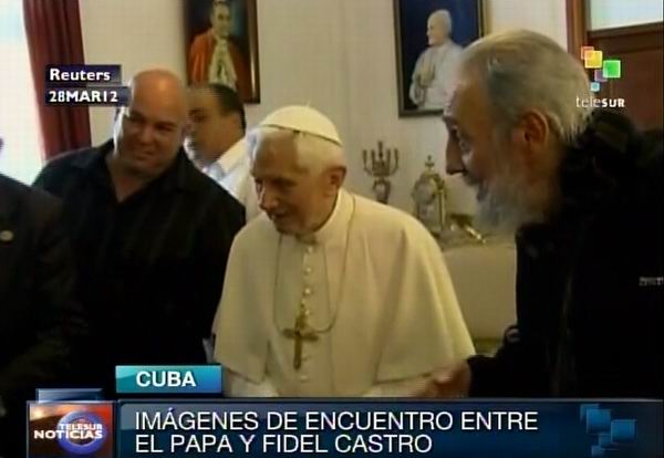 Sostiene Fidel Castro encuentro con Benedicto XVI. Foto: TeleSUR / Radio Rebelde
