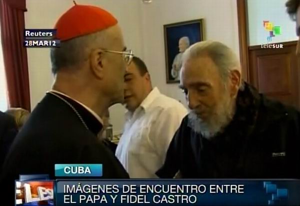 Sostiene Fidel Castro encuentro con Benedicto XVI. Foto: TeleSUR / Radio Rebelde