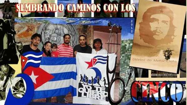 Cinco jóvenes, tres argentinos, un boliviano y una uruguaya-venezolana, abren caminos para sembrar la semilla de Los Cinco patriotas cubanos, injustamente condenados en los Estados Unidos Cinco jóvenes, tres argentinos, un boliviano y una uruguaya-venezolana, abren caminos para sembrar la semilla de Los Cinco patriotas cubanos, injustamente condenados en los Estados Unidos