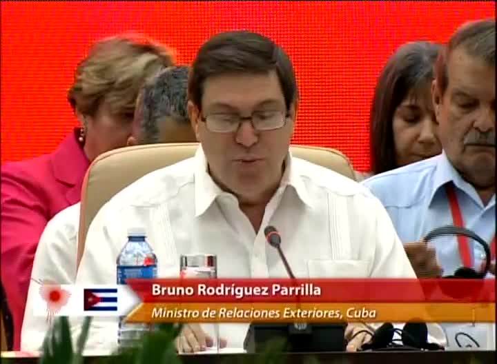 Canciller cubano Bruno Rodríguez Parrilla durante el XV Consejo Político del ALBA-TCP 