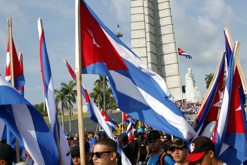 Desfile por el Día Internacional de los Trabajadores, en la Plaza de la Revolución de La Habana, Cuba, el 1 de mayo de 2018. ACN FOTO/ Ariel LEY