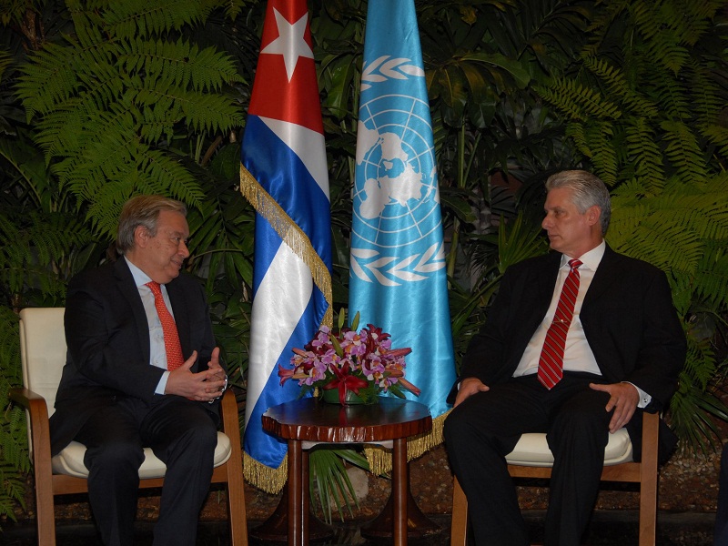 Recibió Díaz-Canel al Secretario General de la ONU