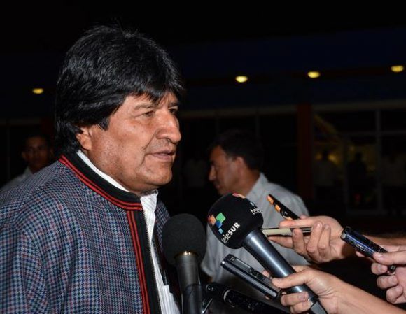 Evo Morales fait des déclarations à la presse à La Havane. Photo: Marcelino Vazquez