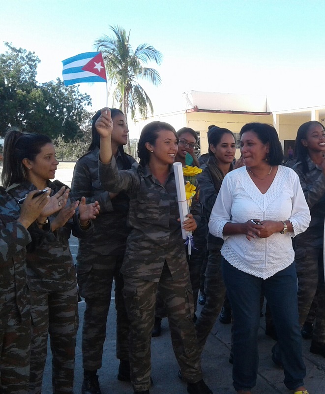 Invitada a Congreso de la FMC combatiente de la Brigada de la Frontera
