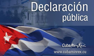  Declaración del Ministerio de Relaciones Exteriores de Cuba