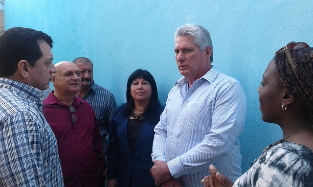 Diaz-Canel visiting Las Tunas province, 2017.