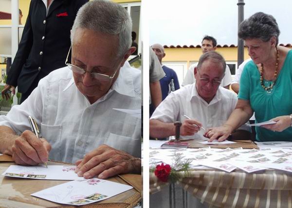 Junto al combatiente Ernesto Gonz�lez Campos, se cancelaron los sellos L�zaro Exp�sito, Primer Secretario del Partido Comunista de Cuba en la provincia de Santiago de Cuba. Foto Miozotis Fabelo