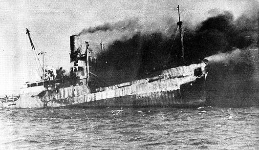 Abatimiento del buque Houston en Playa Gir�n