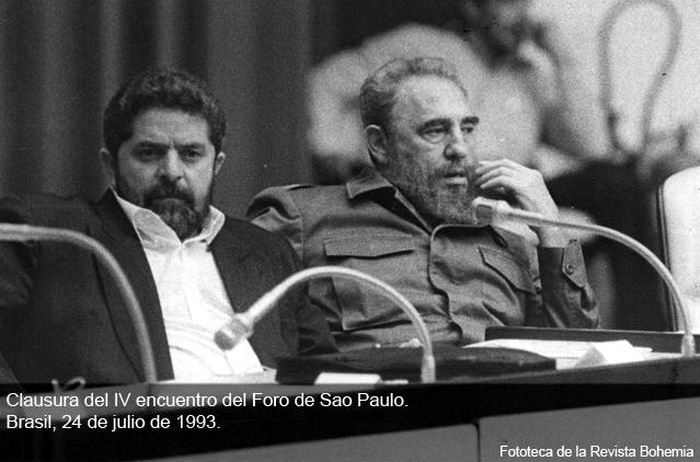 El luchador brasile�o Luiz In�cio Lula da Silva y el Comandante Fidel Castro