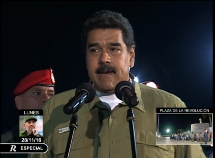 Presidente de Venezuela en Cuba para rendirle tributo póstumo a Fidel.  