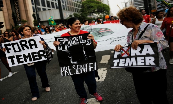 Tributo a Fidel en Brasil. Foto: Reuters 