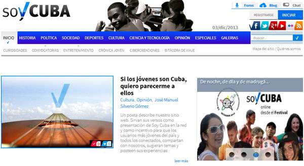 Portada sitio digital Soy Cuba 