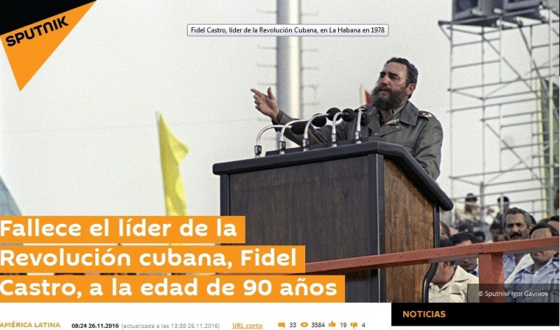 Gran repercusión por la muerte de Fidel Castro 