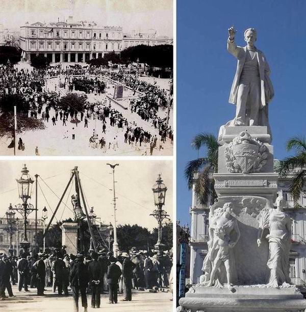 Estatua en mármol del Héroe Nacional de Cuba, José Martí, erigida en el país en 1905
