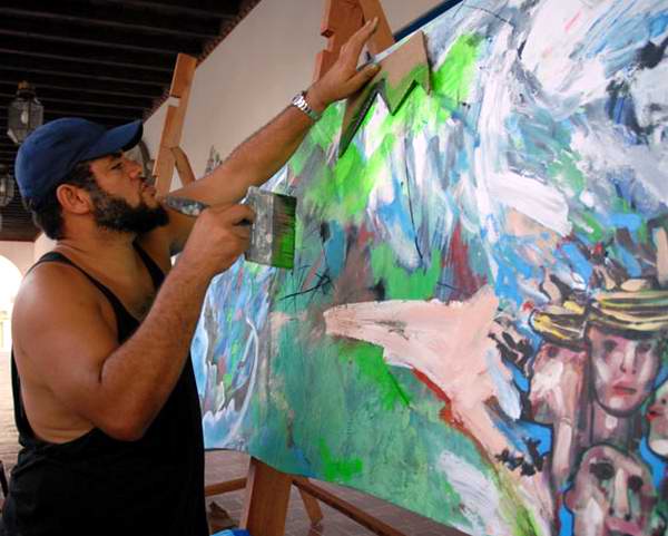 Alexis Leyva, Kcho. Pintor cubano.