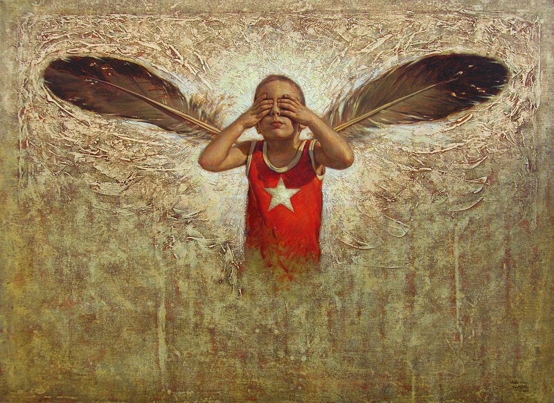 �Vuelo ciego�, pintura de Maykel Herrera