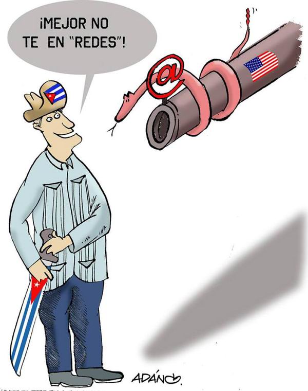 Fuerza de Tarea para la subversión en Cuba. Caricatura Adán