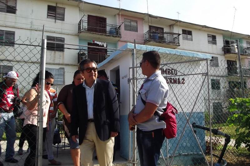 En la visita a la comunidad agropecuaria Patricio Lumumba, del municipio de Sibanicú