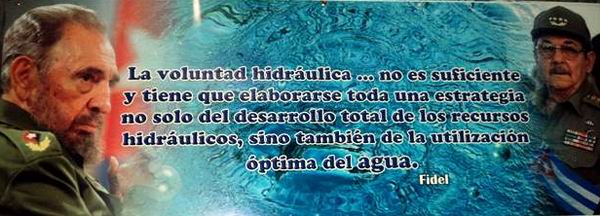 Frase de Fidel Castro a la entrada del Instituto Nacional de Recurso Hidráulicos. Foto: José Cabrera Peinado. Frase de Fidel Castro a la entrada del Instituto Nacional de Recurso Hidráulicos. Foto: José Cabrera Peinado.