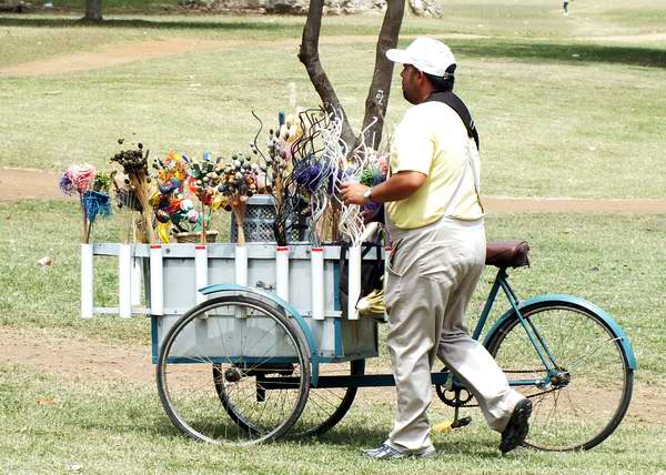 El vendedor ambulante, otra de las formas de trabajo particular. Foto Abel Rojas Barallobre