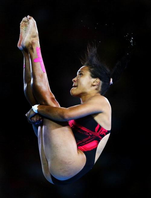 La cubana Annia Rivera en la plataforma a 10 metros del clavado, XXX Juegos Olímpicos Londres 2012. Foto: Al Bello. La cubana Annia Rivera en la plataforma a 10 metros del clavado, XXX Juegos Olímpicos Londres 2012. Foto: Al Bello.
