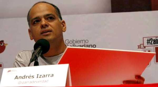 Ministro del Poder Popular para las Comunicaciones y la Información, Andrés Izarra. Ministro del Poder Popular para las Comunicaciones y la Información, Andrés Izarra.