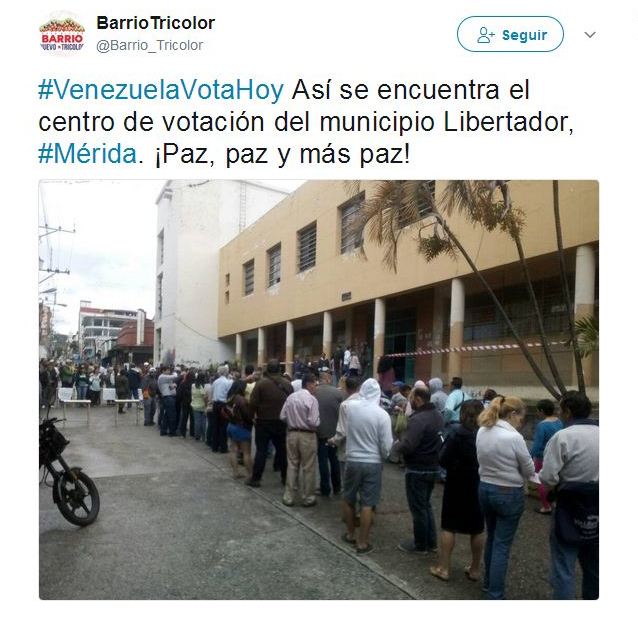 Voto de Nicolás Maduro, el primero por la paz