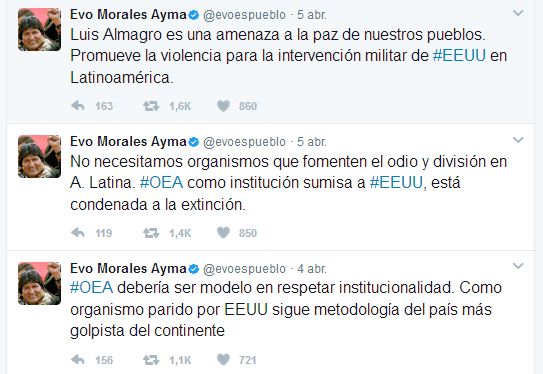 Tuit de Evo Morales