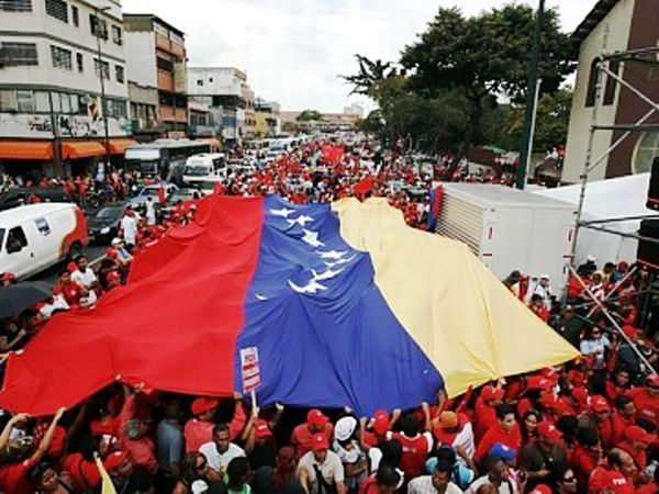 Patriotic demonstration in Venezuela.