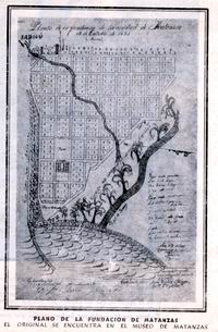 Mapa de fundaci�n de Matanzas