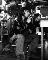 El Che durante una trasnmisión de Radio Rebelde