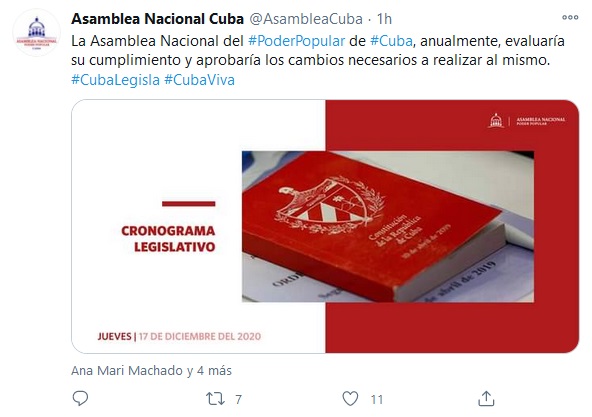 Aprueba Parlamento cubano cronograma legislativo para periodo 2021- 2022