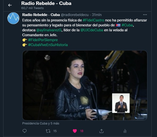 Asiste Díaz-Canel al homenaje de los jóvenes universitarios a Fidel