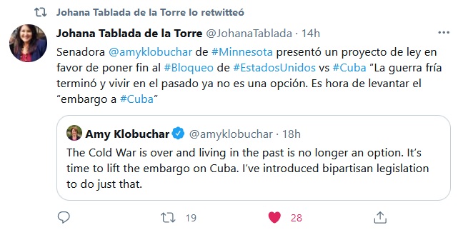 Presenta senadora estadounidense proyecto de ley para levantar bloqueo a Cuba Presenta senadora estadounidense proyecto de ley para levantar bloqueo a Cuba